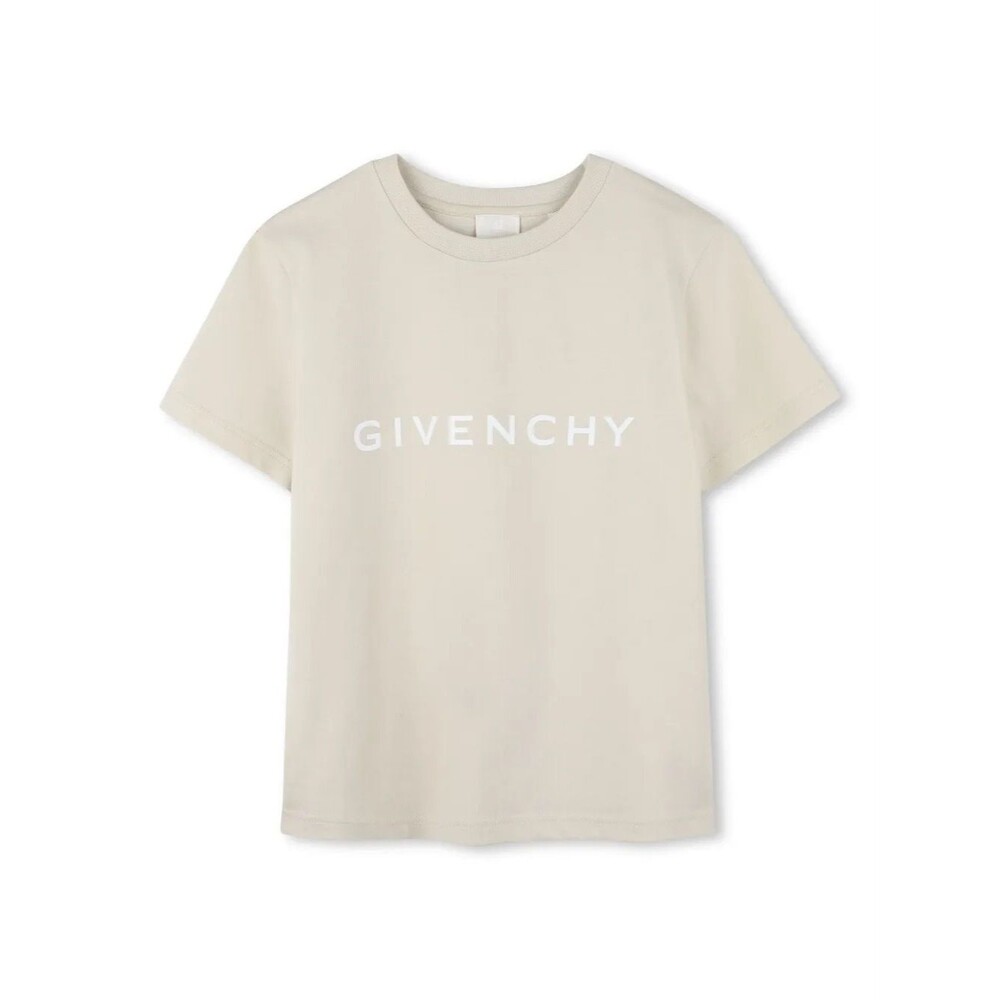Givenchy Kids 100% Cotton Beige Logo T-Shirt | Size 12+